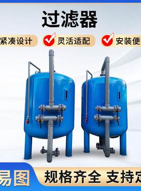 净水无阀过滤器石英砂过滤器碳钢农村饮用水处理设备