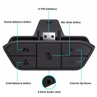 xbox one适配器耳机s手柄转接头立体声语音转换原装 聊天音频增强