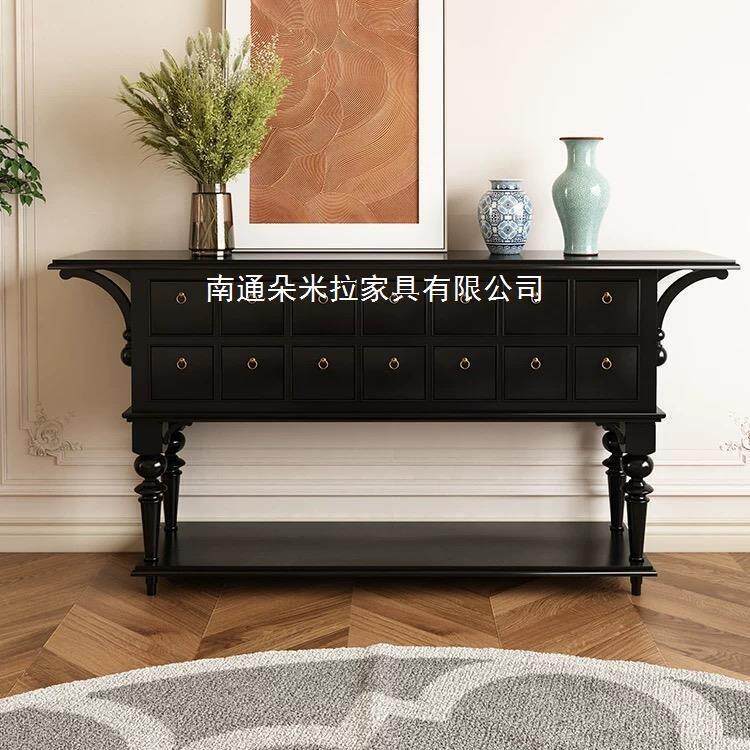 美式乡村实木复古做旧斗柜小户型法式中古多抽屉玄关柜餐厅储物