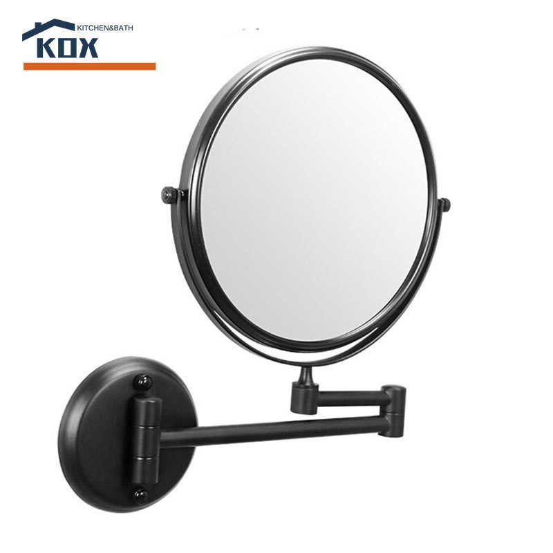 化妆镜梳妆台伸缩双面 镜镜子免打孔卫生间浴室壁挂led灯带酒店折