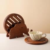 创意木质加厚防烫隔热垫餐厅厨房餐桌防滑碗碟杯垫装 饰品摆件