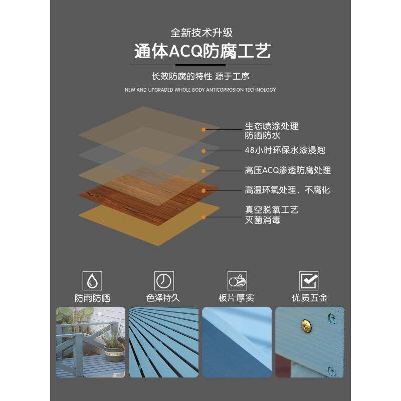 户外防腐木地板室81外院实休闲平台花木庭露园天阳台露台地台榻榻