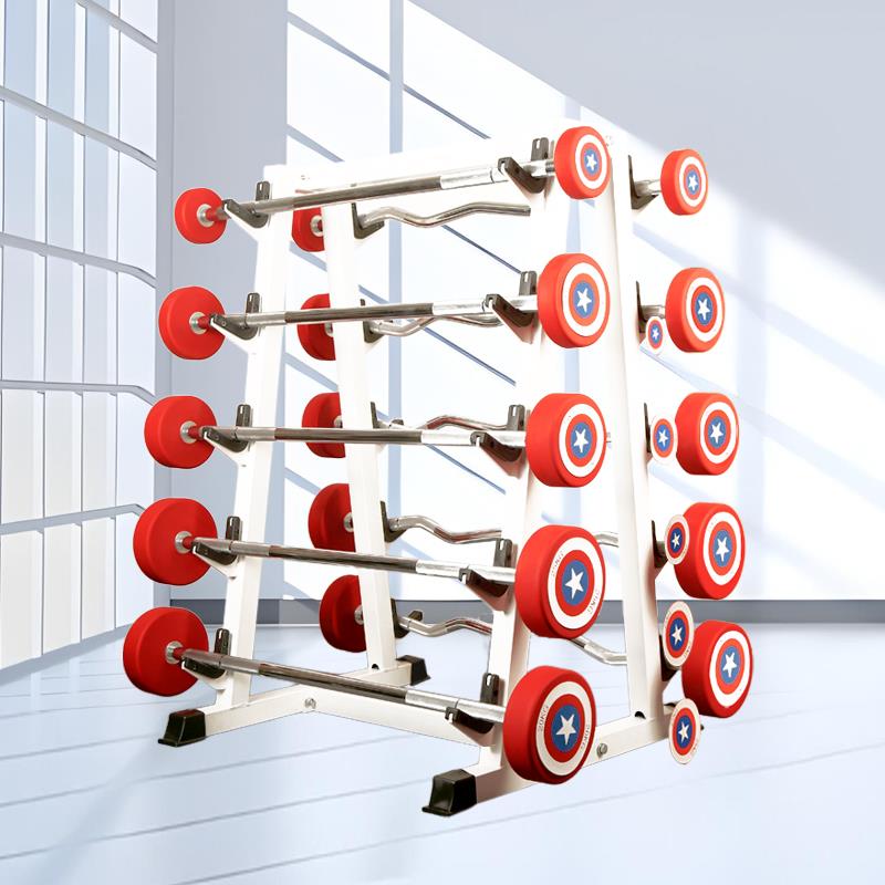 芙蕾米PU固定杠铃套装肱二头肌训练健身房杠铃一体杠铃环保杠铃直杆曲杆饰品摆件垫垫