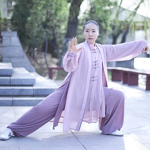 高档马蕾太极女式春新款夏中国风高档男款表演服赛服练功长款繁比