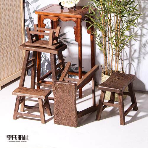 红木鸡翅木板凳换鞋凳实木矮凳穿鞋凳中式沙发凳洗菜洗脚餐桌凳