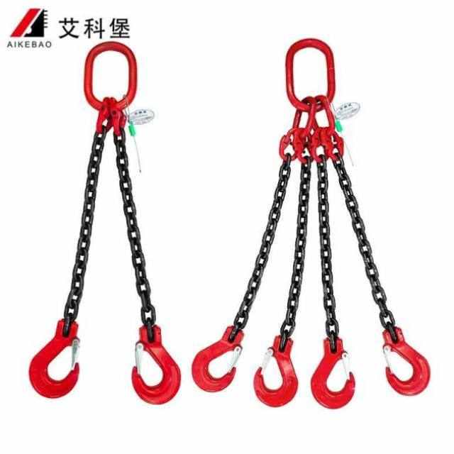 艾科堡起重吊索具链条吊钩21吨2腿1.5米G80锰钢吊装吊链挂钩铁链