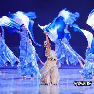 高档有个地方叫乡演故出一服同款 现代扇子少儿古典舞表 舞舞蹈服装