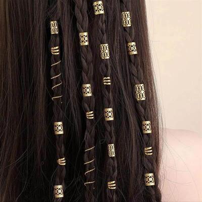 Hollow hair ring; dirty braid; pearl hair braid.
