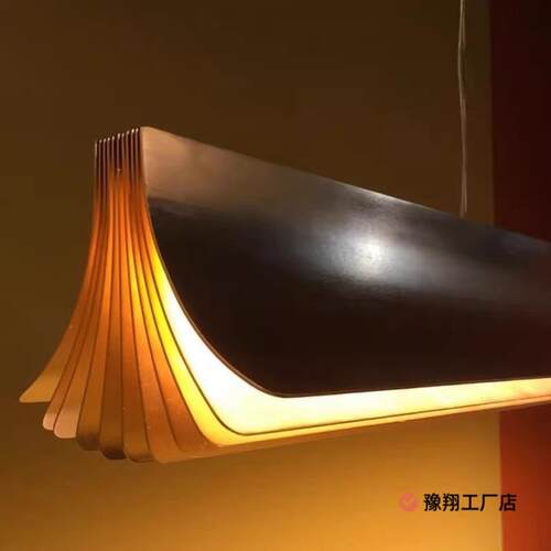 设计师新款后现代书形一字长条餐厅吊灯吧台岛台前台别墅灯具其他