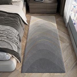 现代轻奢仿羊绒床边地毯卧室长条床边毯客厅床前地垫床边家用地毯