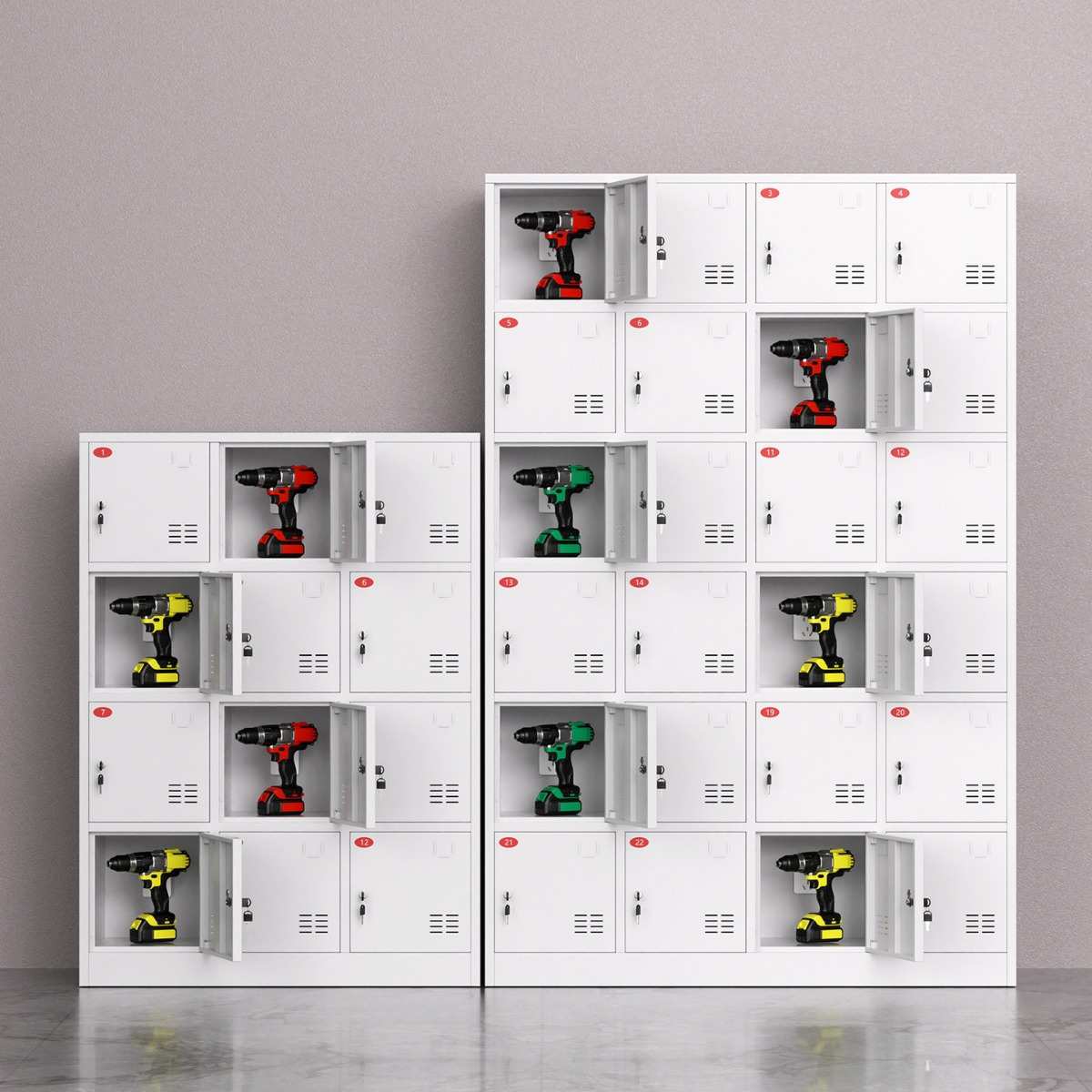 电动工具充电柜工地寄存柜工地电动扳手充电箱平板充电加厚存放柜
