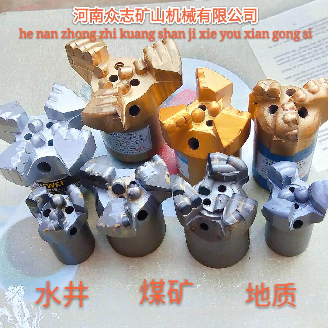 煤矿金刚石复合片三翼锚杆地质钻头 铺管机用水钻头耐磨型