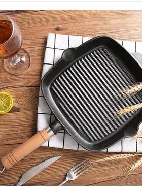 steakhouse wok cast iron fryer stripe grill pan household