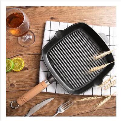 steakhouse wok cast iron fryer stripe grill pan household