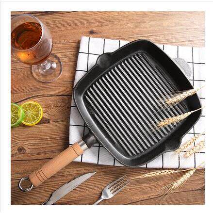 steakhouse wok cast iron fryer stripe grill pan household