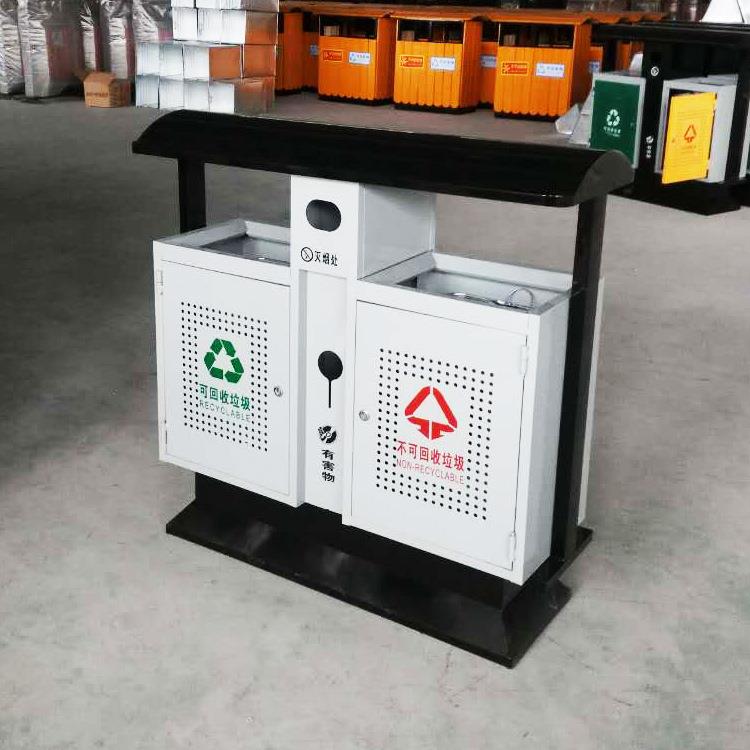室外景区花园果皮箱小区公园果壳箱垃圾筒户外镀锌板分类垃圾桶