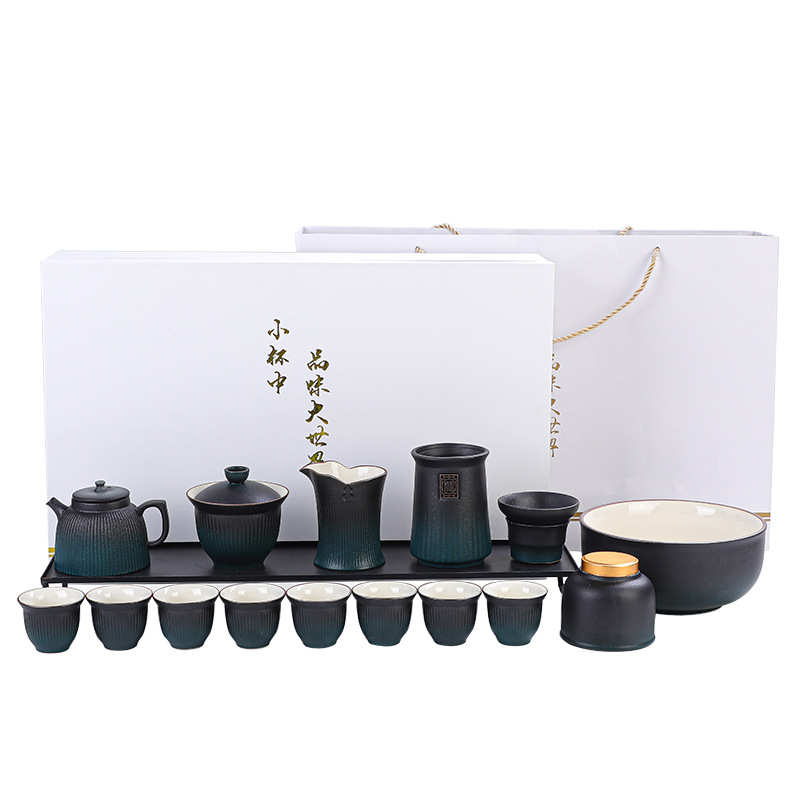 新款功夫茶具套装陶瓷泡茶器简约日式茶杯办公室客厅会客粗陶茶具