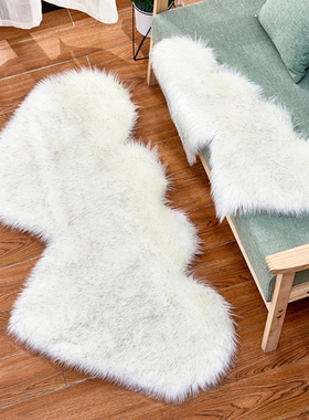 2024跨境创意爱心毛绒地毯时尚欧式地垫毯沙发坐垫脚垫一件代发