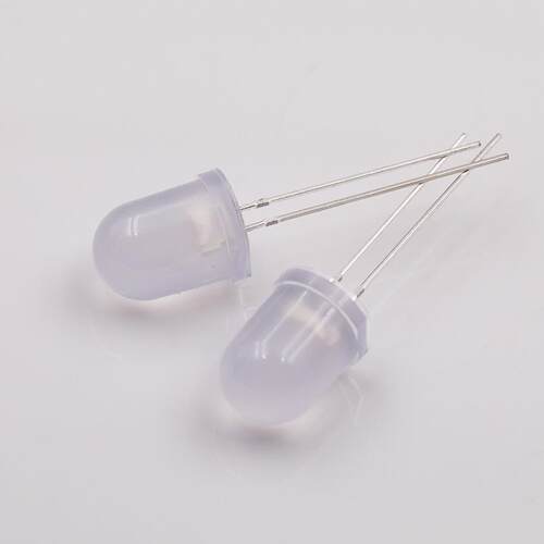 10MM圆头灯珠雾状长短脚红蓝翠绿黄白色暖白光乳白F10直插led灯珠