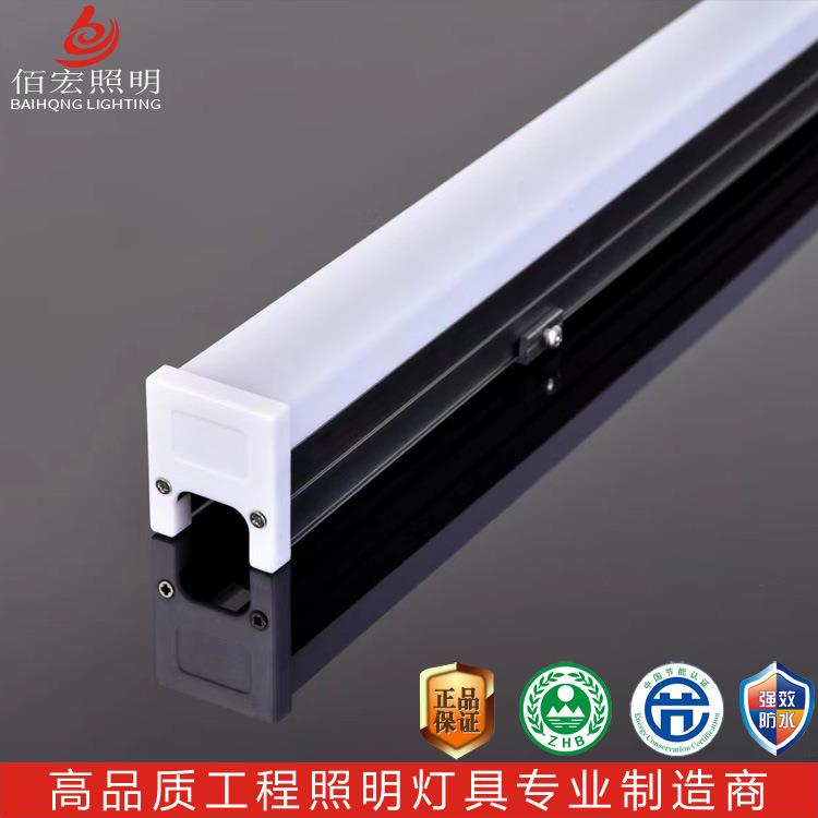 LED护栏灯铝材防水条形灯12W户外楼体七彩线条灯卡扣安装厂家直销