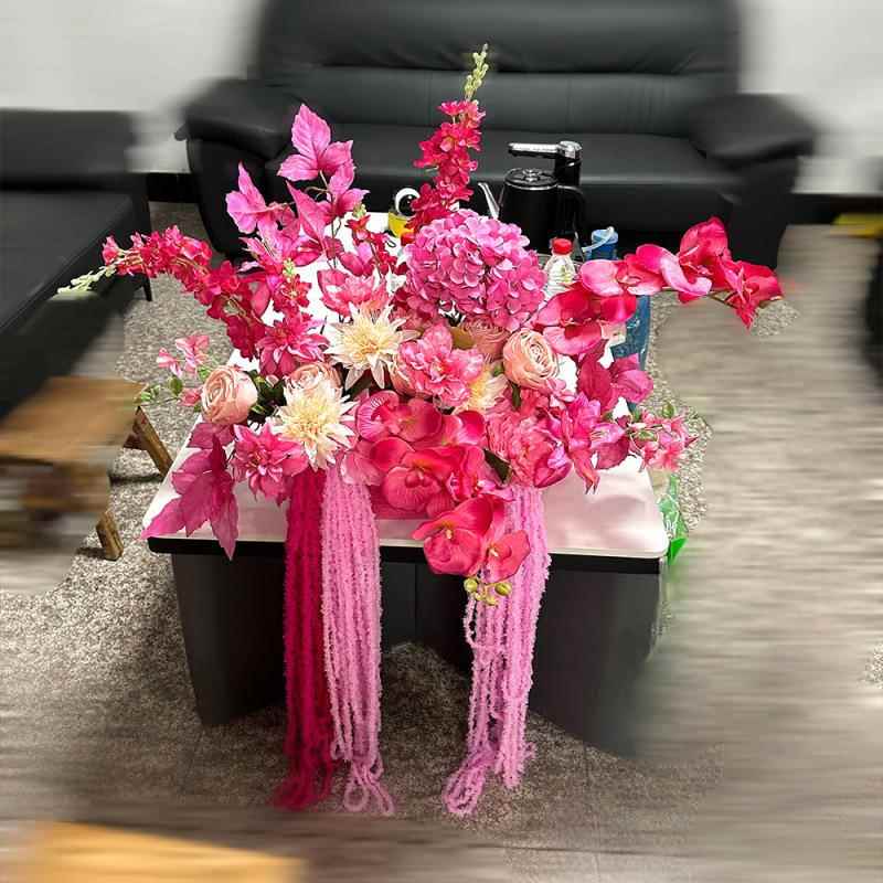 婚房床头排视花真花套装柜结婚桌仿60419910面摆件新房卧室客厅电