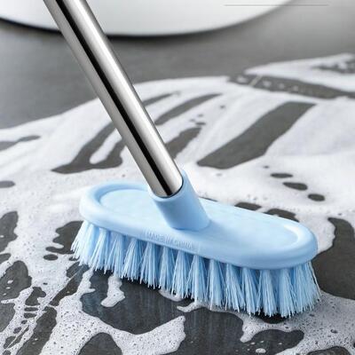 Floor Brush, Bathroom Long-Handle Stiff Bristle Cleaning Bru