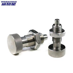 定30锈4不钢自锁52329型花分度销弹簧伸滚缩卡销粗牙旋钮柱塞位柱