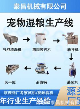 宠物湿粮加工设备猫条加工流水线猫狗鲜食斩拌机猫头生产设备