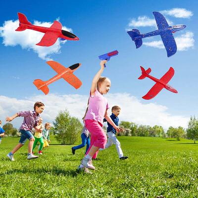Children Foam Plane Launcher Toy 8-12M Range Airplane Gun Ca