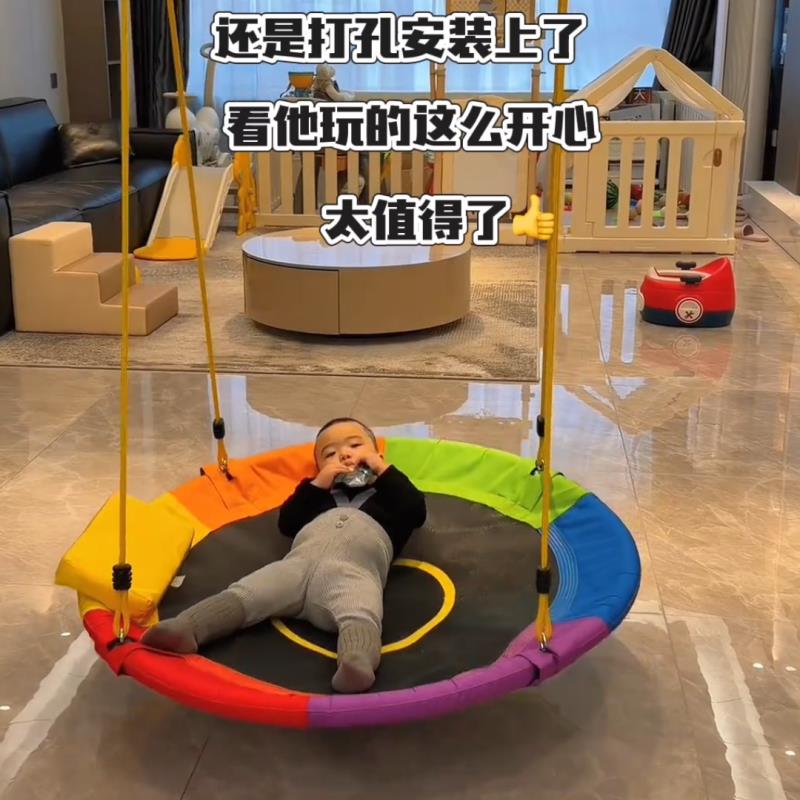 秋千户外室内感觉统合训练鸟巢吊椅攀爬架牛津布绳梯吊环折叠圆盘