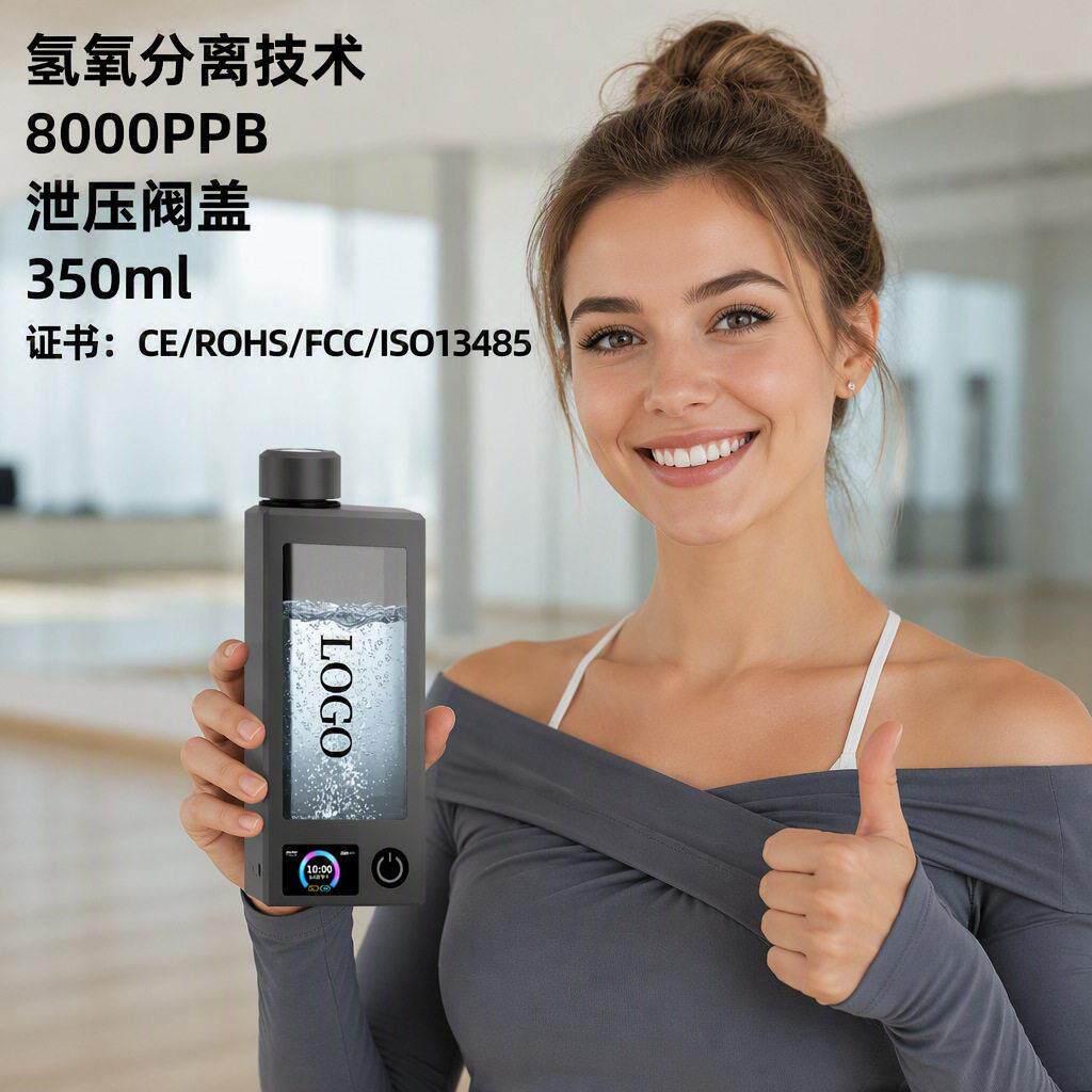 跨境选品8000ppb富氢水杯安全泄压阀氢纯富氢水壶氢水源头工厂