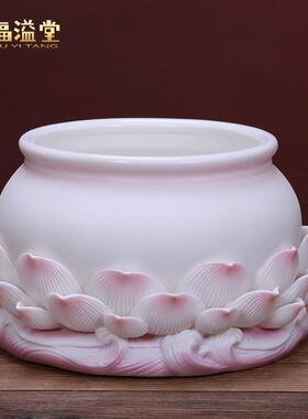 陶瓷莲花香炉佛前供奉家用室内烧香炉供佛陶瓷香炉佛具用品系列