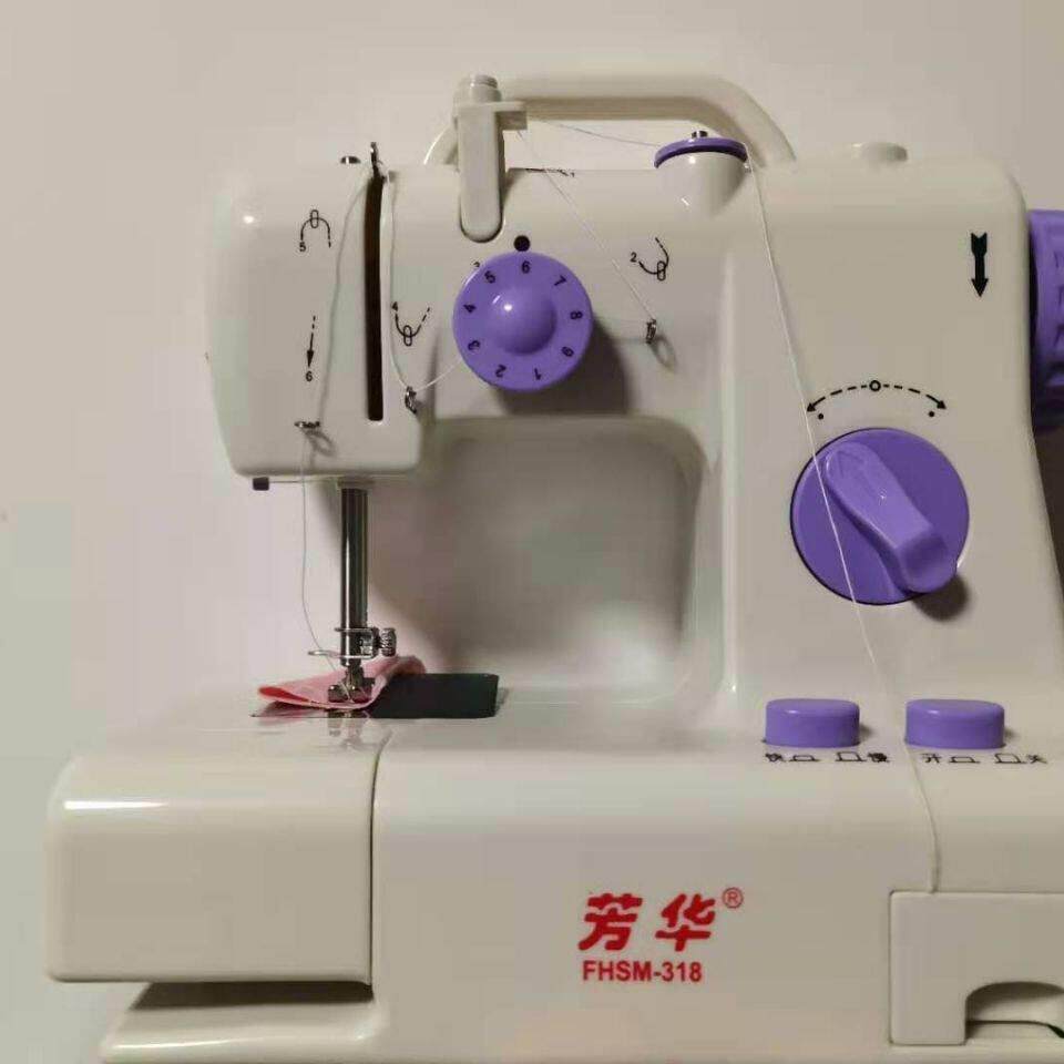 芳华318缝纫机家用电动多功能迷你小型缝纫机吃厚台式家庭缝纫机
