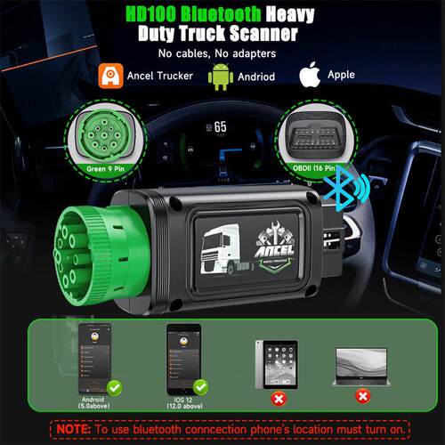 ANCEL HD100卡车检测仪 手机版柴油机械诊断工具 OBDII 读码 清码