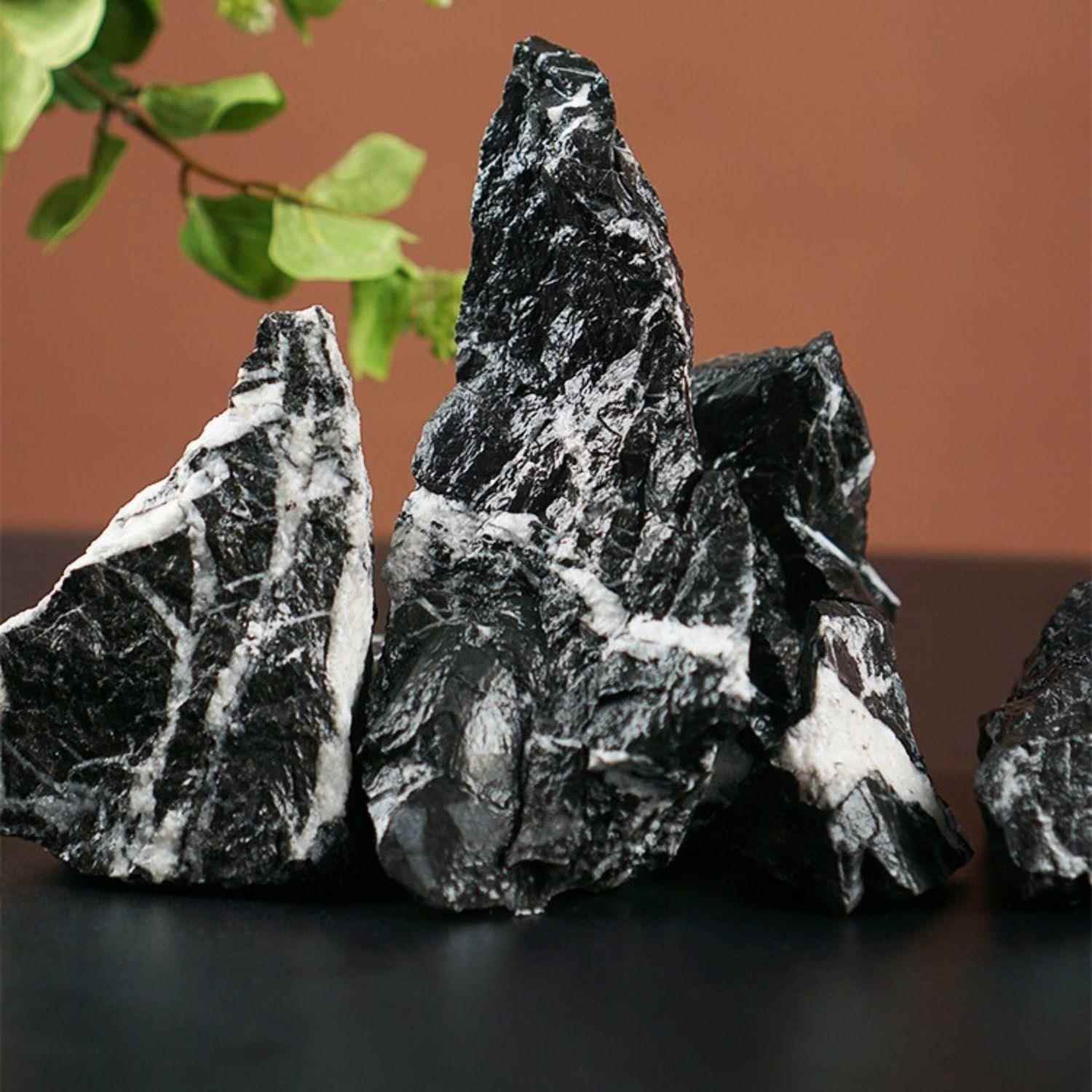 鱼缸天然青龙石小号大块盆景原石造景石酸洗假山观赏石头