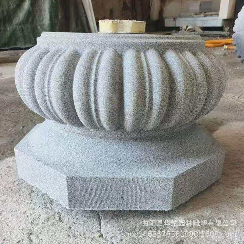 石雕柱墩石柱墩石底座柱墩实心柱墩石花岗岩基石柱脚圆形石鼓底座