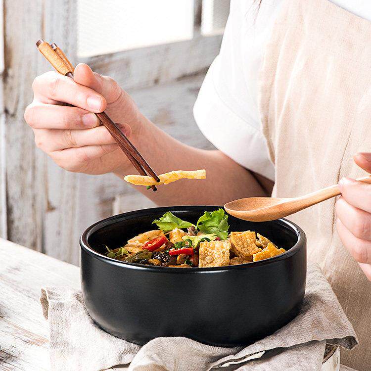 韩国石锅拌饭专用耐高温饭店商用陶瓷小锅一人食韩式大酱汤碗家用
