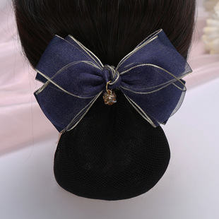 头花女职业酒店餐饮服务员上班头饰盘发网套日韩发卡护士网兜发网