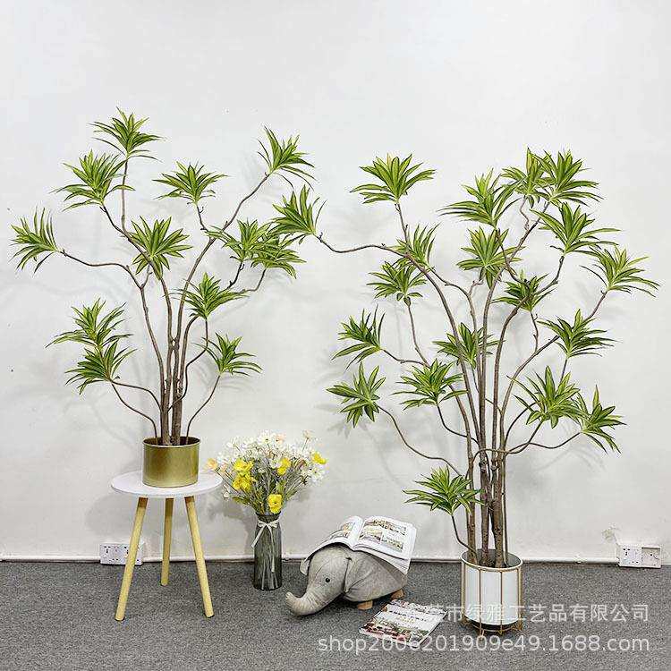 仿真绿植合植竹室内植物百盆LYBHZH18装饰客厅热带巴栽西木叶子假