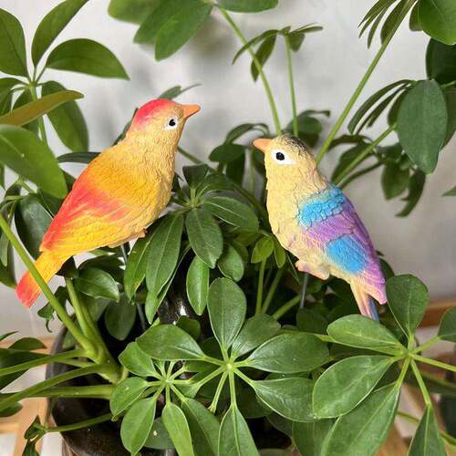 小鸟花插摆件户外花园阳台庭院树脂手工装饰品小摆件创意花盆点缀