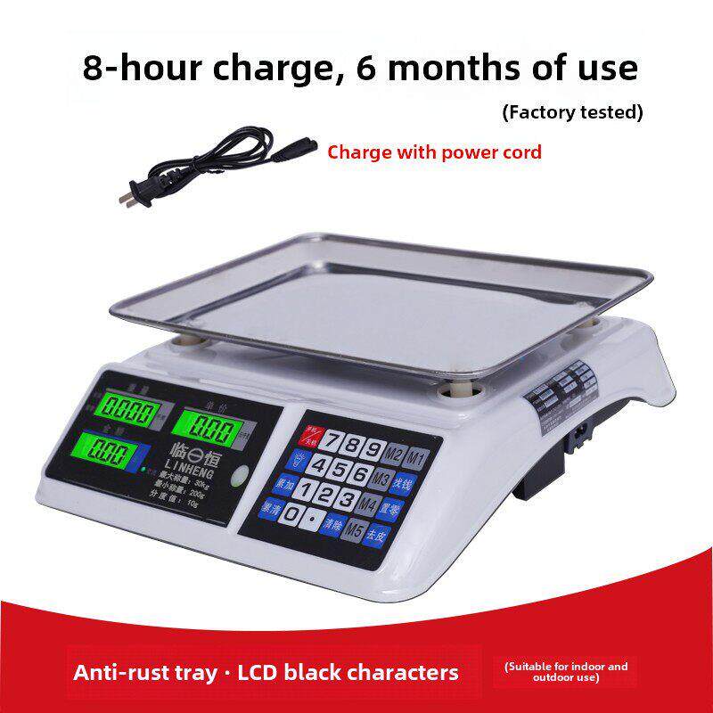 临恒电子计价秤电子称精准台秤30KG电子秤厨房水果超市台称商用秤