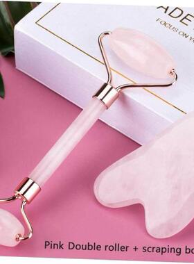 2pcs/set Face Spa Massager Neck Roller Gua Sha Scraper Board