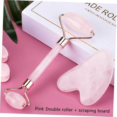 2pcs/set Face Spa Massager Neck Roller Gua Sha Scraper Board