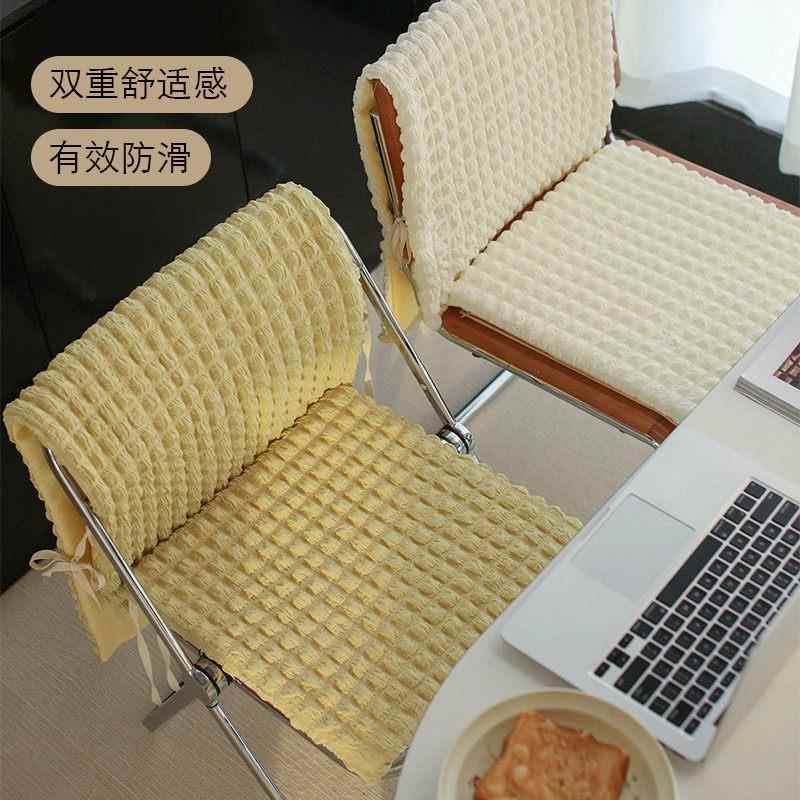 法式家用泡泡布加厚坐垫办公室椅垫防滑通用客厅餐椅垫子椅背套装
