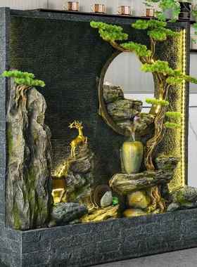 水幕墙流水屏风喷泉鱼池别墅造景循环水庭院花园落地客厅阳台摆件