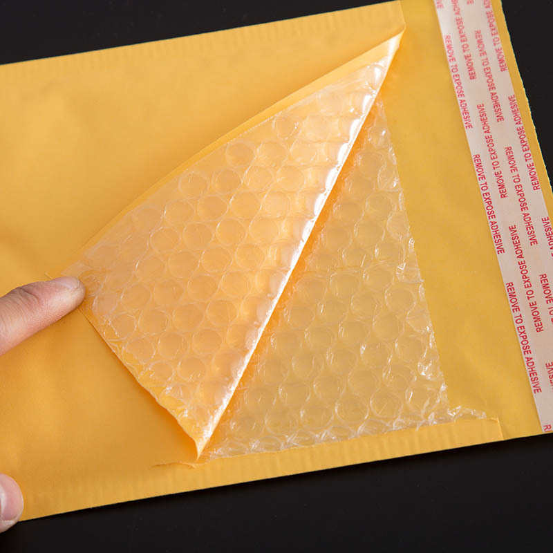 黄色牛皮纸信封气泡袋 气泡 快递袋 防压泡泡袋现货多尺寸批发