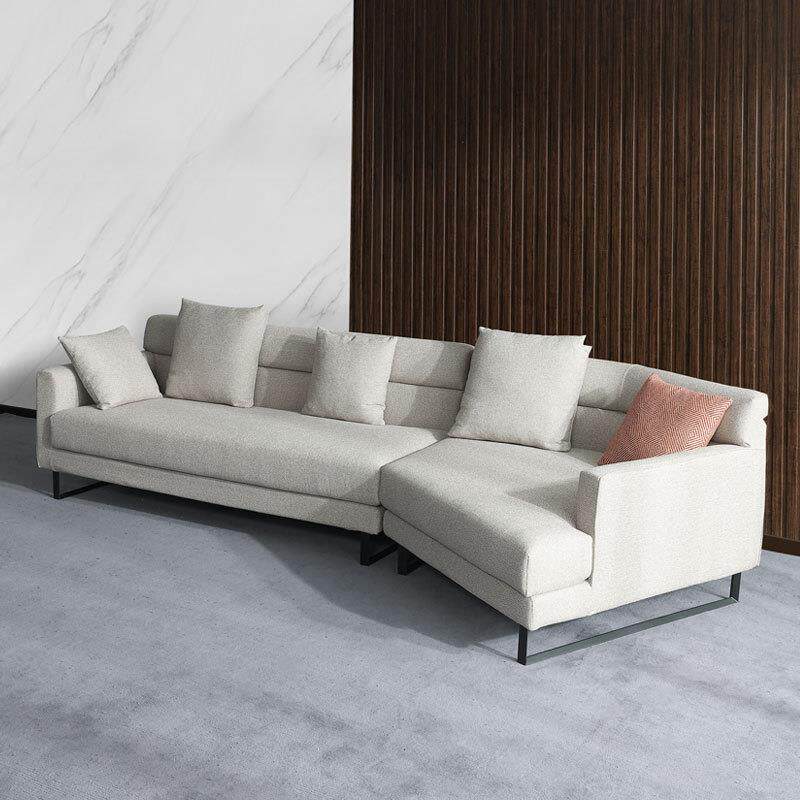 北欧现代科技布免洗麻布绒布休闲组合贵妃椅沙发别墅区贵妃沙发