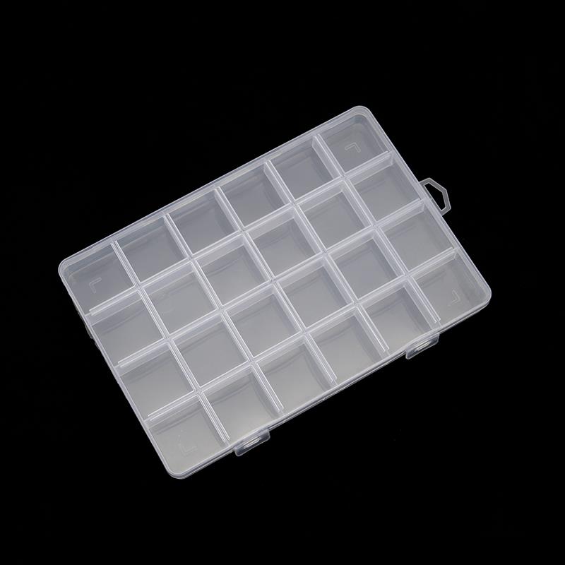 透明塑料收纳盒24格固定耳钉耳环项链戒指胸针饰品盒首饰盒整理盒