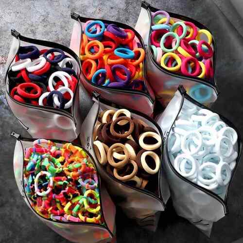 50/100pcs/Set Elastic Hair Bands Girls Hair Accessories Colo