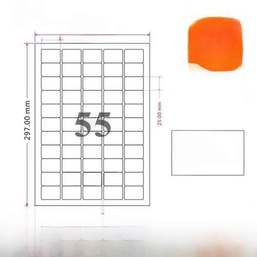 喷墨激光A4不干胶标签打印纸35*25mm 白色背胶粘贴纸模切55格圆角